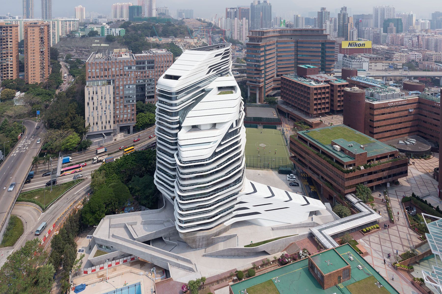 Jockey Club Innovation Tower, Hong Kong Polytechnic University – Zaha Hadid